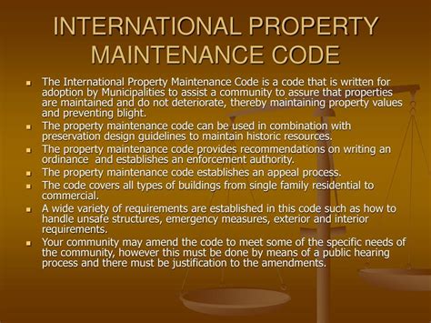 Enforcement of Property Maintenance Codes .